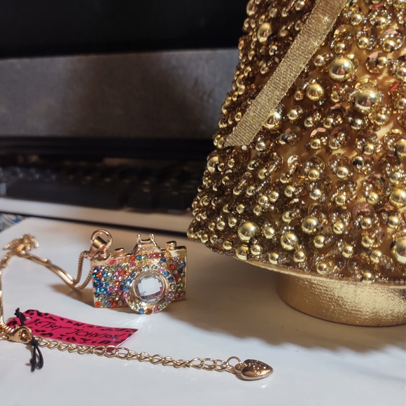 Betsey Johnson Gold Multicolor Camera Necklace - Picture 2 of 4